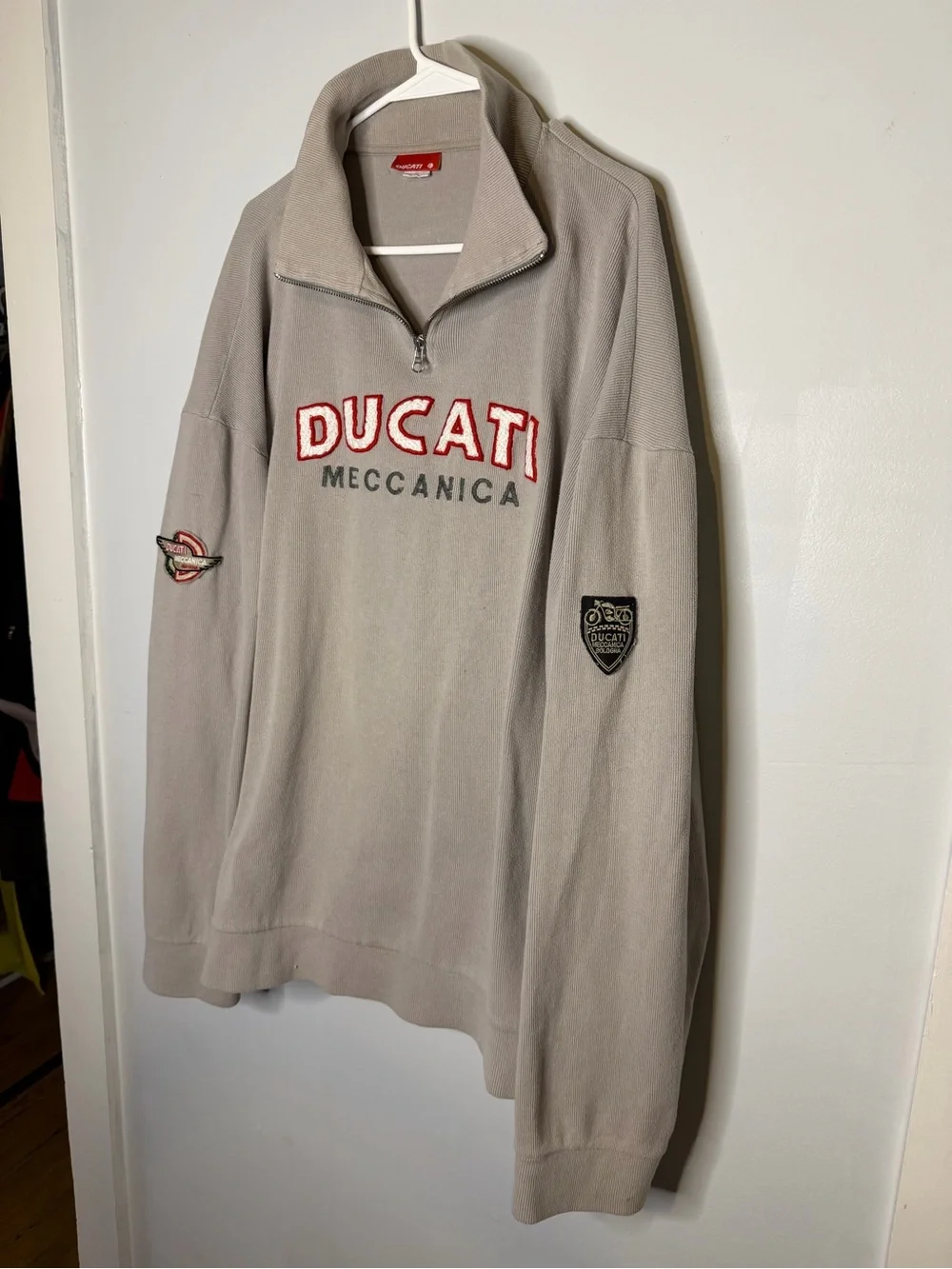 Ducati Meccanica Men's Quarter-Zip Sweater - Taupe
